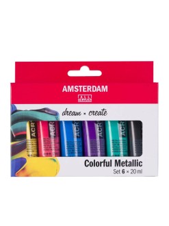 AMSTERDAM sada akrylových barev Standard 6x20ml, metalické odstíny