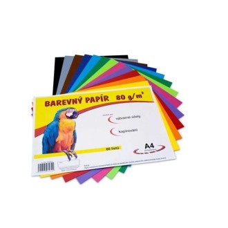 Barevný papír mix 80g - 12 barev (60 ks)