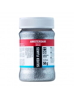 Barevné třpytivé (glitter) vločky Amsterdam, 50 g, stříbrné