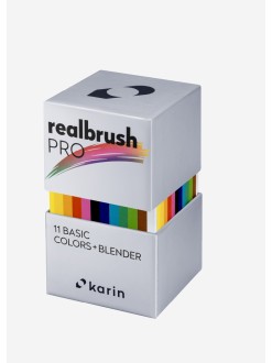 Sada štětečkových akvarelových fixů Karin Real Brush PRO - 11ks +blender