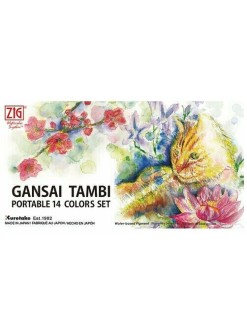 Gansai Tambi Portable set, Akvarelová cestovní sada - 14 + 2 ks