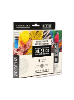 Sennelier Oil Stick sada 6ks (základní barvy + černá + bílá)