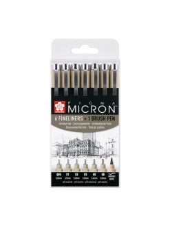 Sada Sakura Pigma Micron Black 6+1 brush