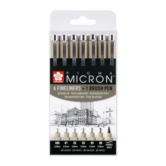 Sada Sakura Pigma Micron Black 6+1 brush