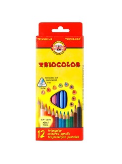 Trojhranné pastelky Koh-i-noor Triocolor, 12 kusů, měkké